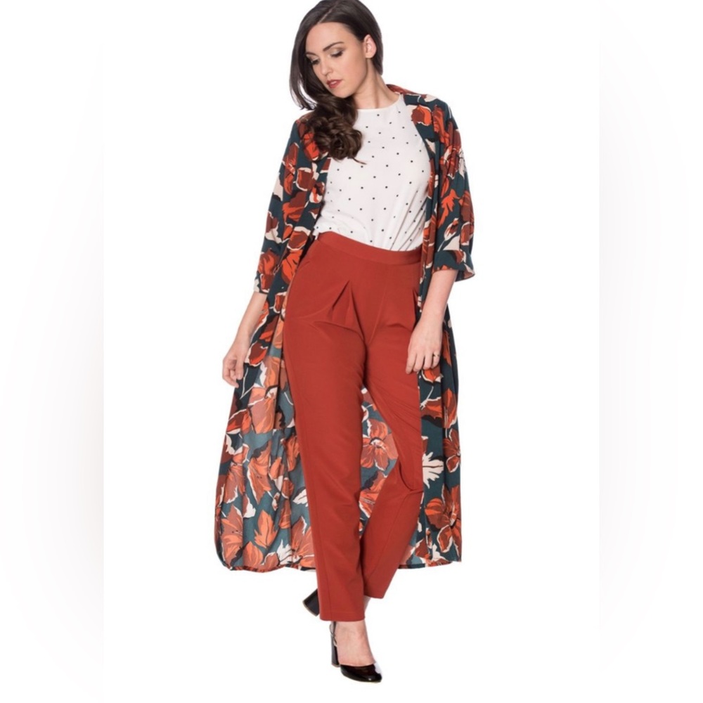 High Waisted Brick Colored Trousers by Banned Retro